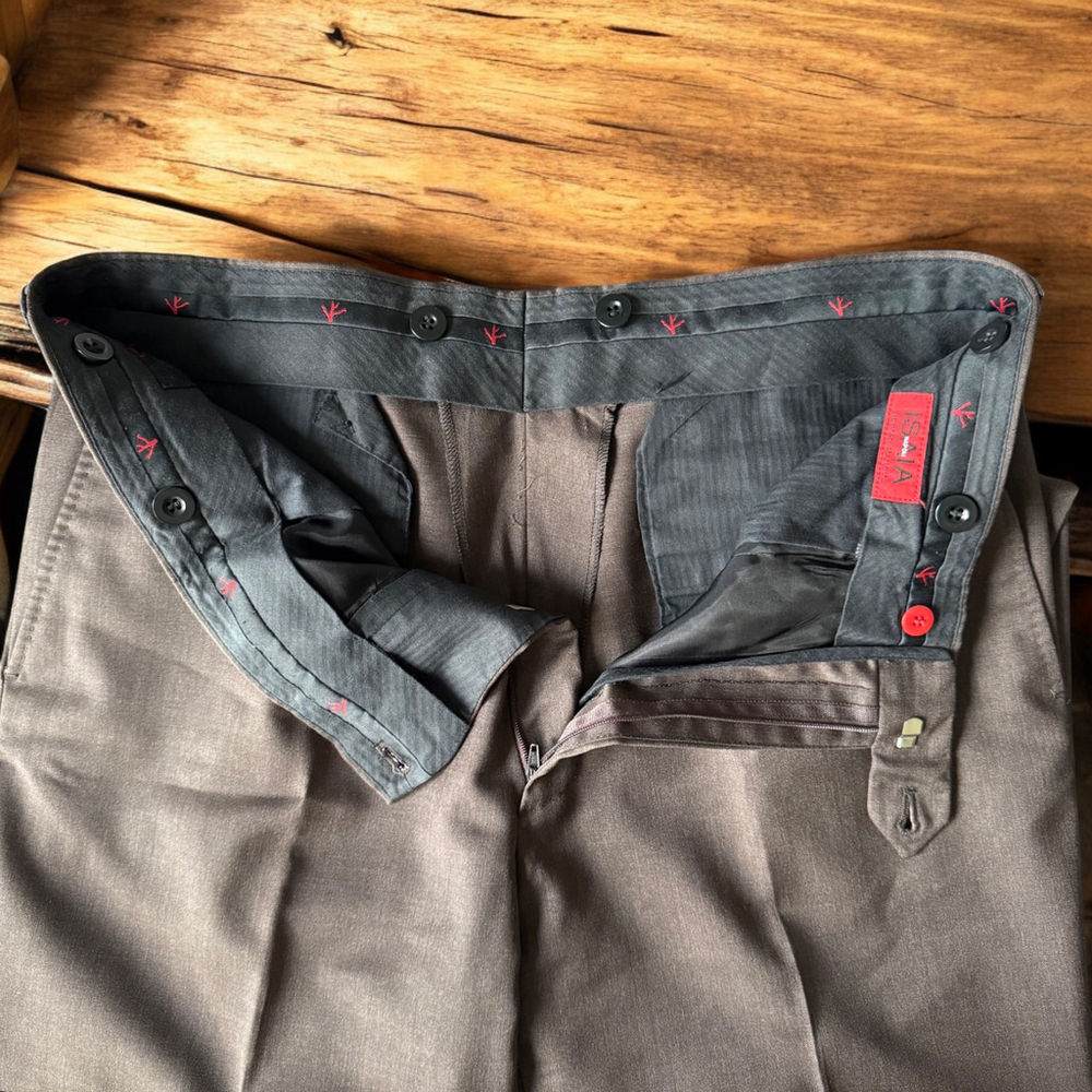 Italy - Men's Isaia Brown Dress Pants - Superfine Wool - EU54/US36